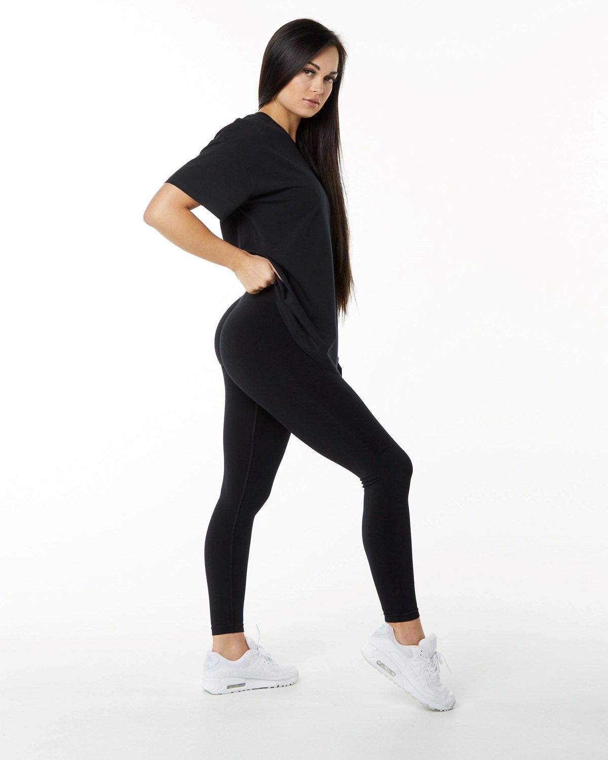 Alphalete Performance Kort Sleeve Sort | SILFY3719