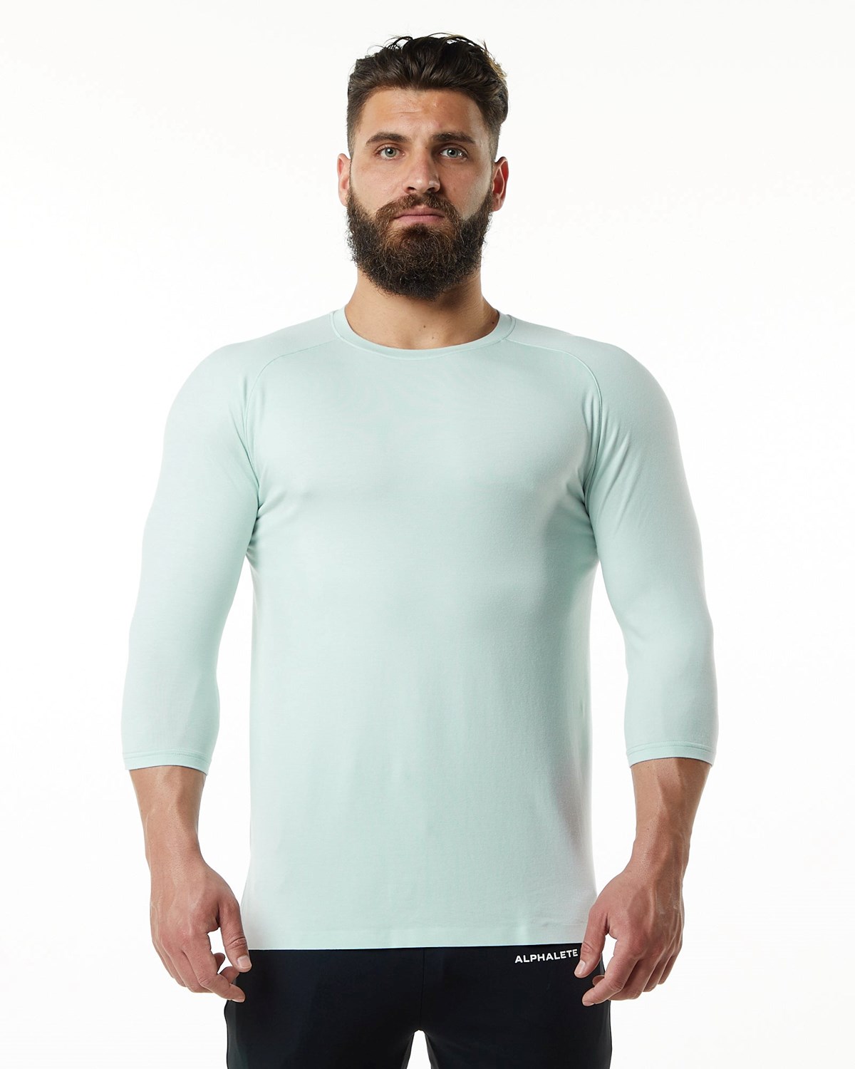 Alphalete Premium 3/4 Sleeve Tee Blå | ZMTCJ0698