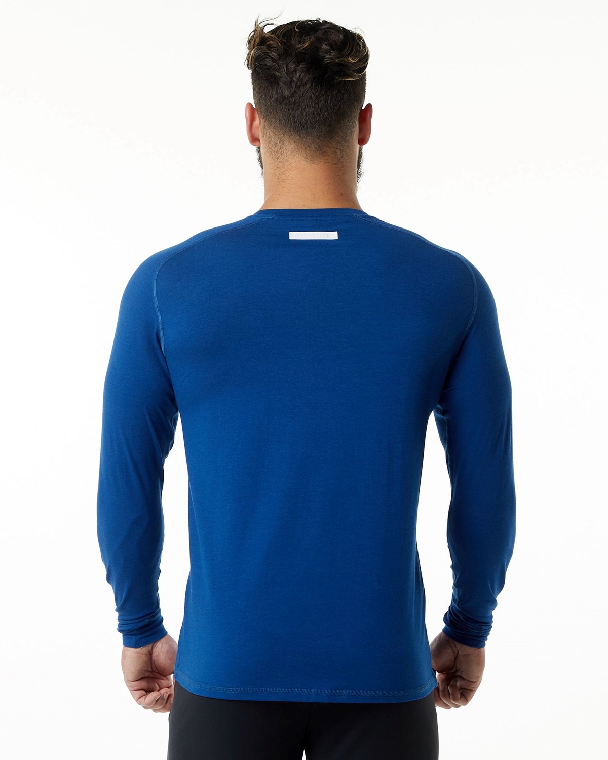 Alphalete Premium Epaulette Long Sleeve Tee Blå | WFQBU9853