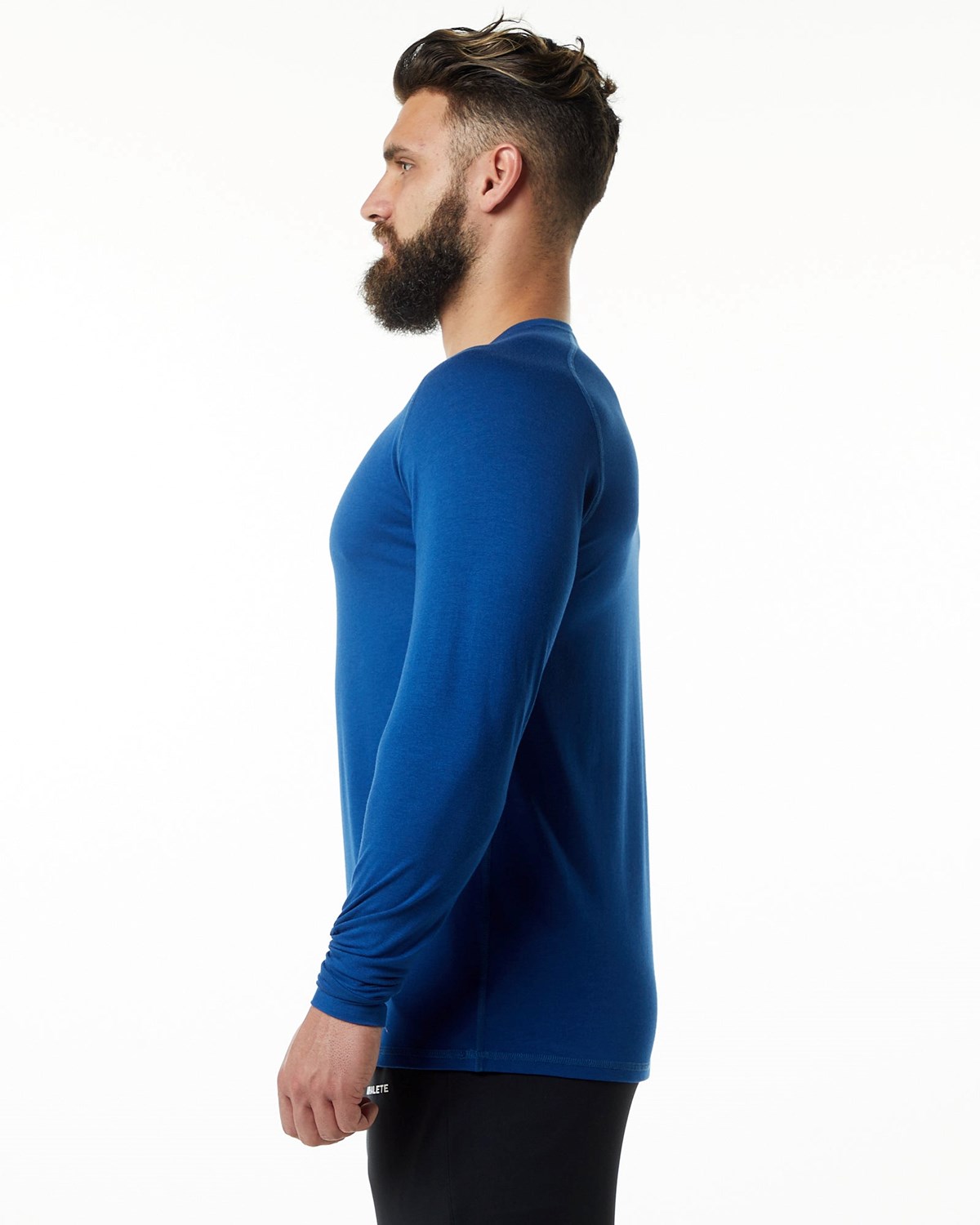 Alphalete Premium Epaulette Long Sleeve Tee Blå | WFQBU9853