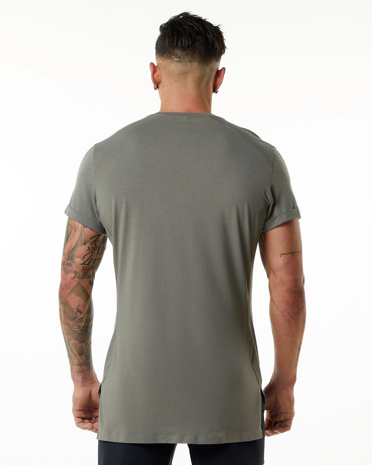 Alphalete Premium Kort Sleeve Pocket Tee Grå | AOSJV3245