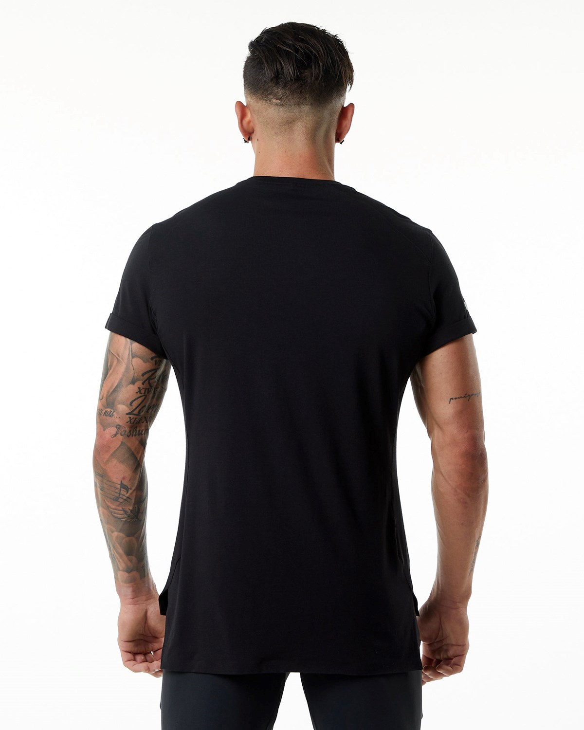 Alphalete Premium Kort Sleeve Pocket Tee Sort | BFOQA5287