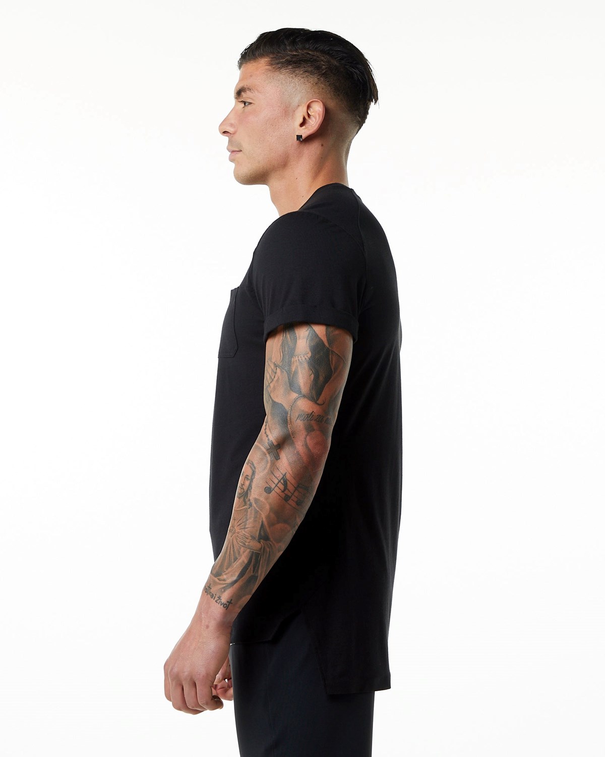 Alphalete Premium Kort Sleeve Pocket Tee Sort | BFOQA5287