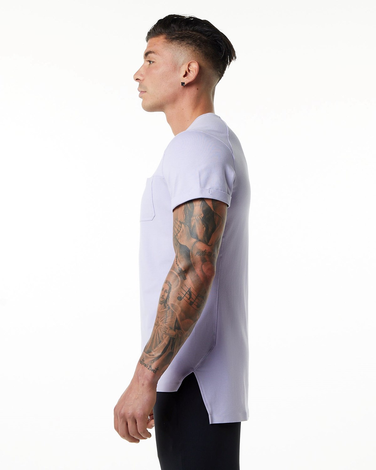 Alphalete Premium Kort Sleeve Pocket Tee Lilac Haze | OPREW1632