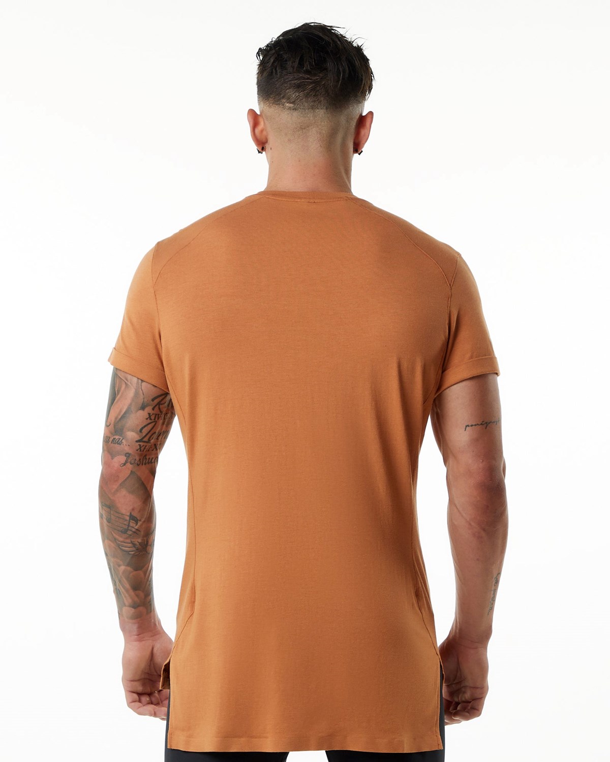 Alphalete Premium Kort Sleeve Pocket Tee Camel | PINQR1594