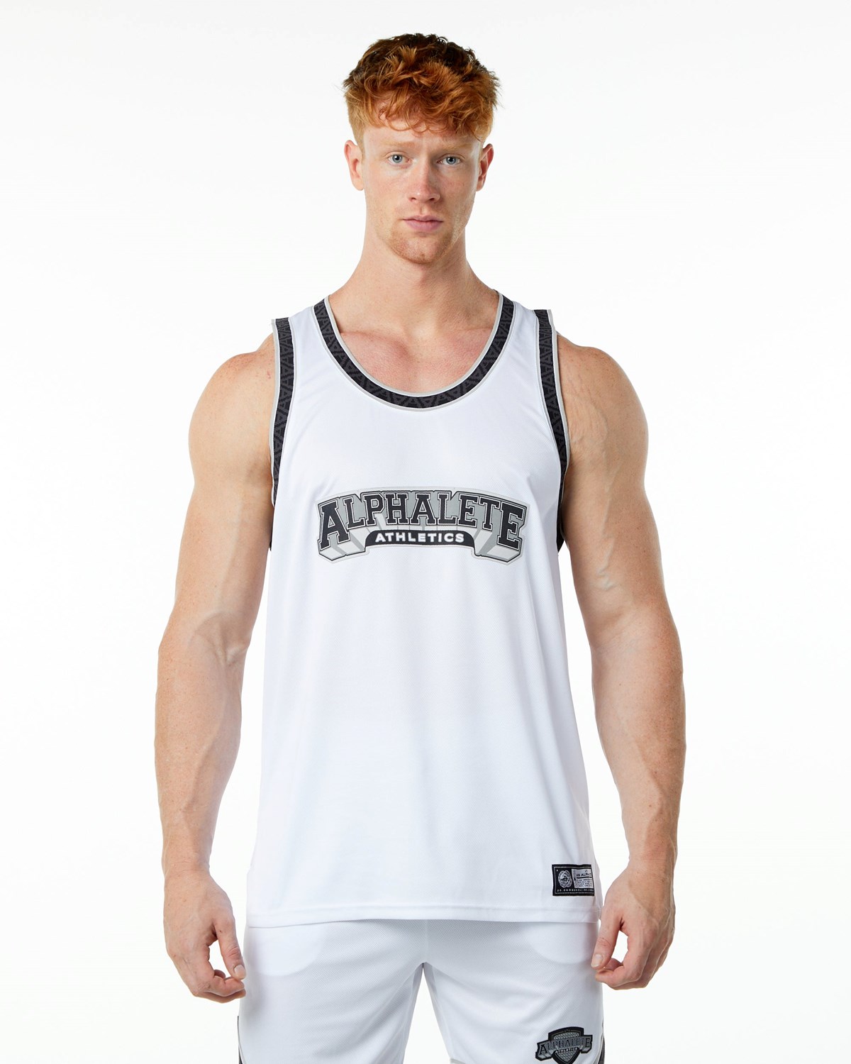 Alphalete Relaxed Fit Jersey Hvide | LHATK4263