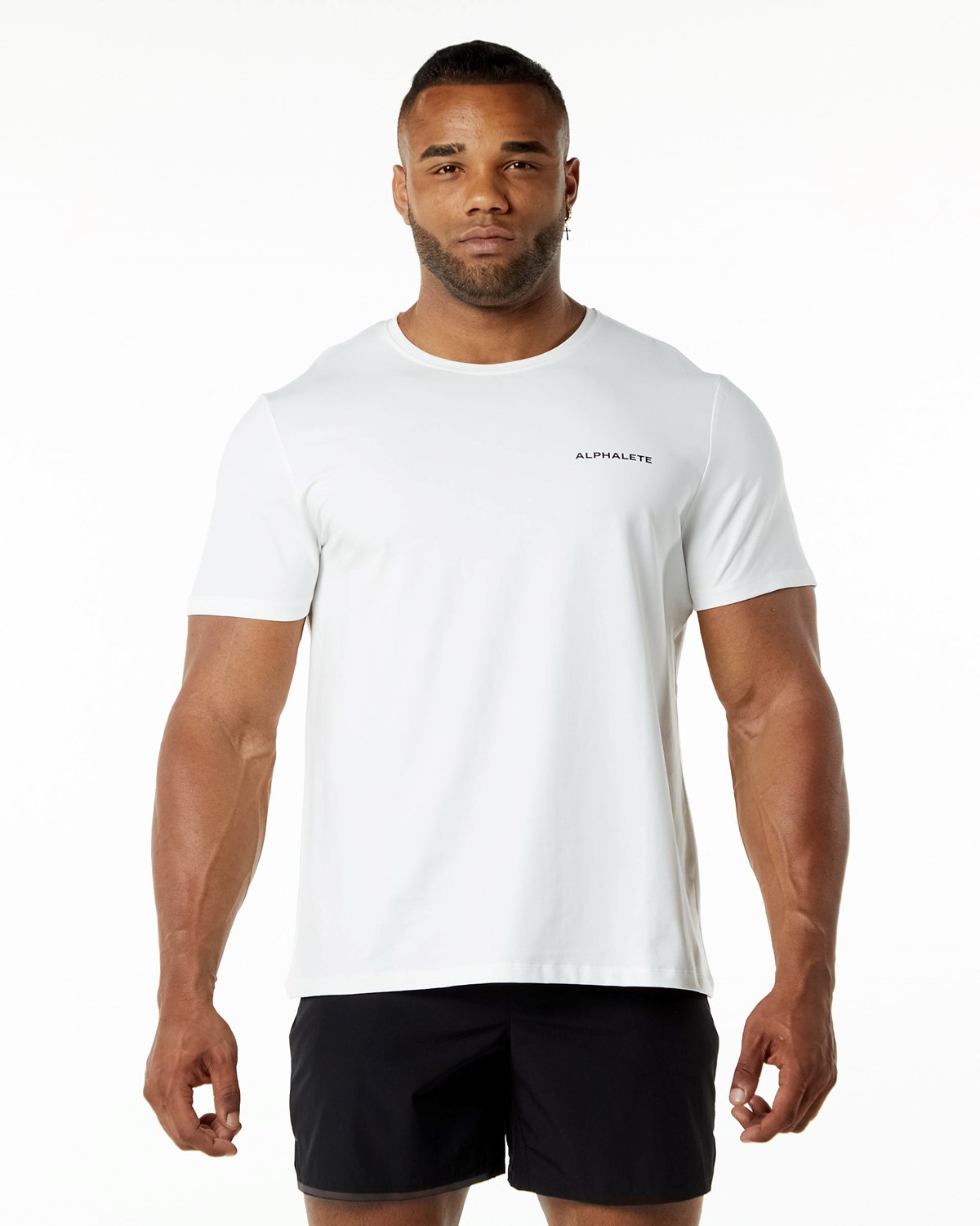 Alphalete Relaxed Fit Tee Hvide | NQUKI7604