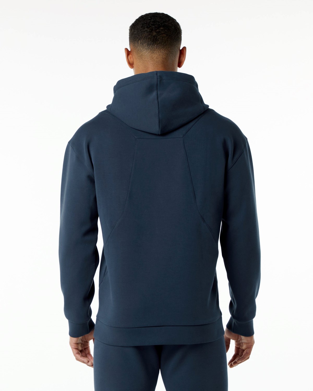 Alphalete Relaxed Interlock Knit Hoodie Mørkeblå | MYNSJ4607