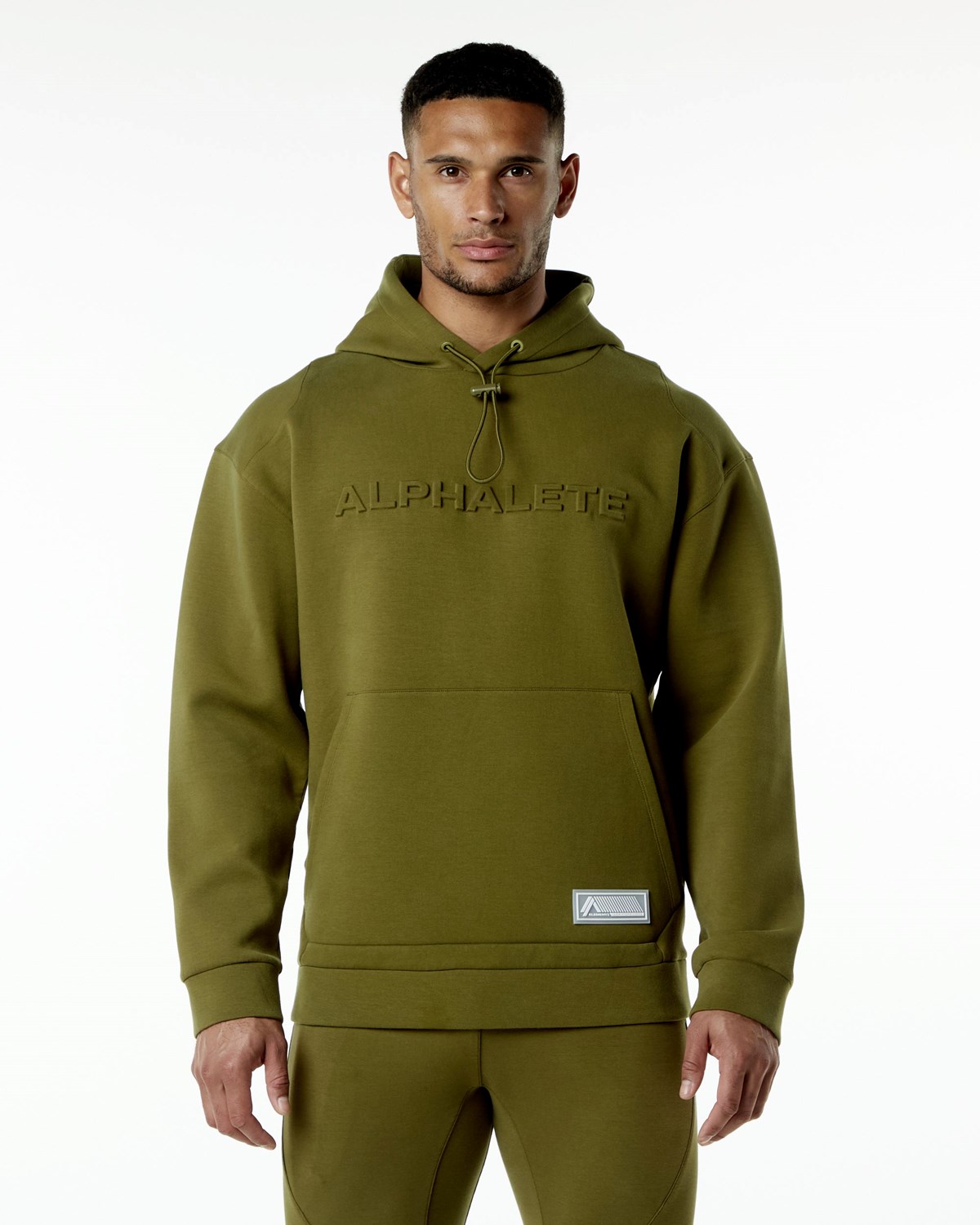 Alphalete Relaxed Interlock Knit Hoodie Moss | OFRYZ2564