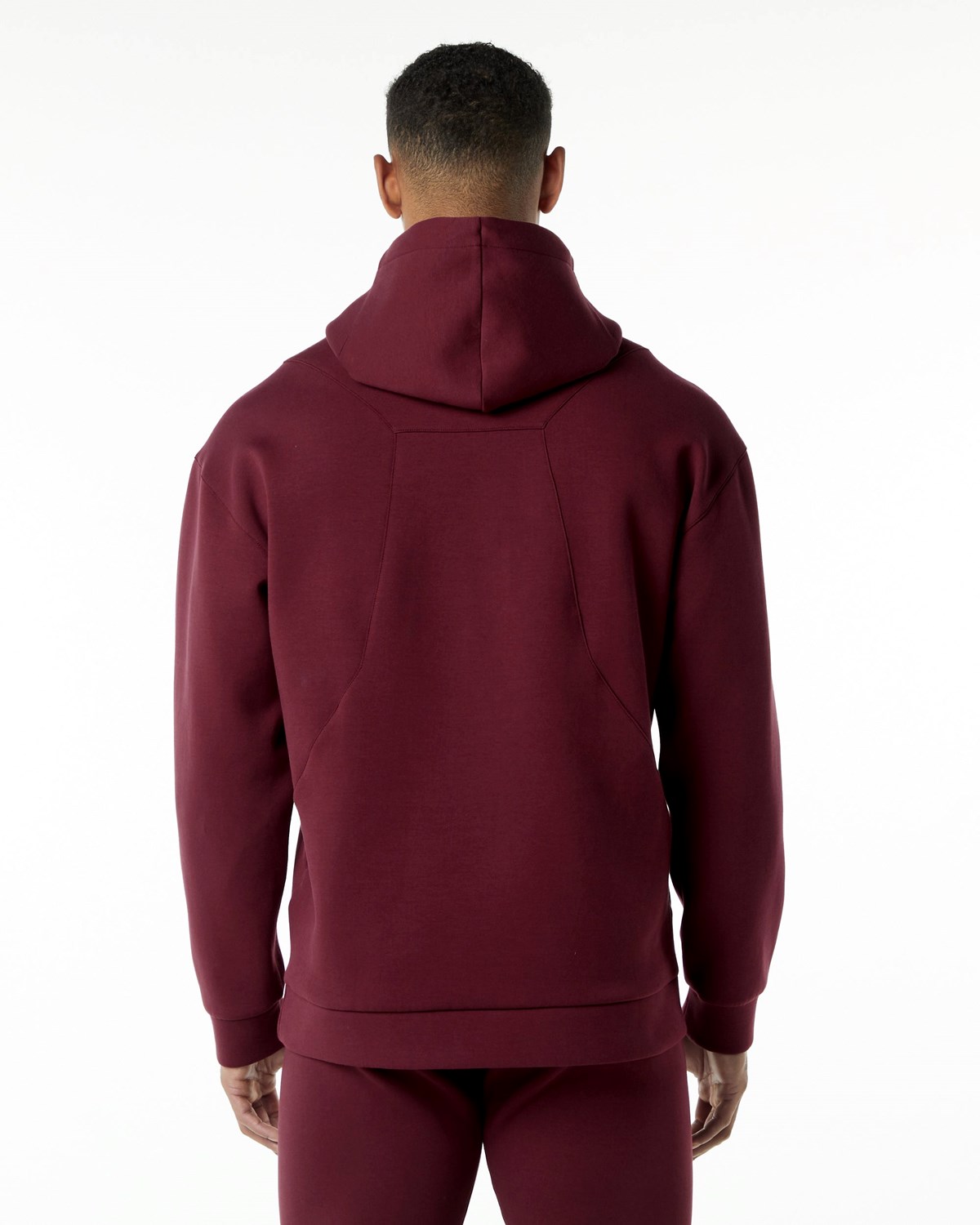 Alphalete Relaxed Interlock Knit Hoodie Bordeaux | UJDYV1097