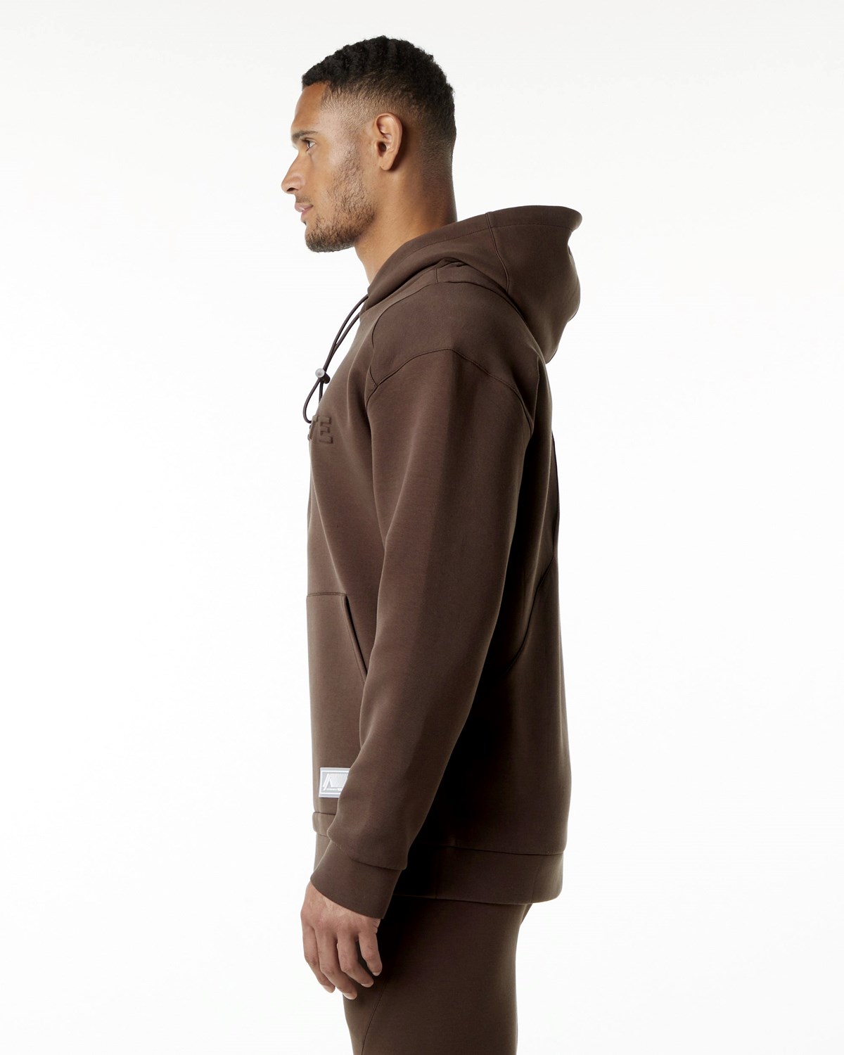 Alphalete Relaxed Interlock Knit Hoodie Brune | VAHZS8243