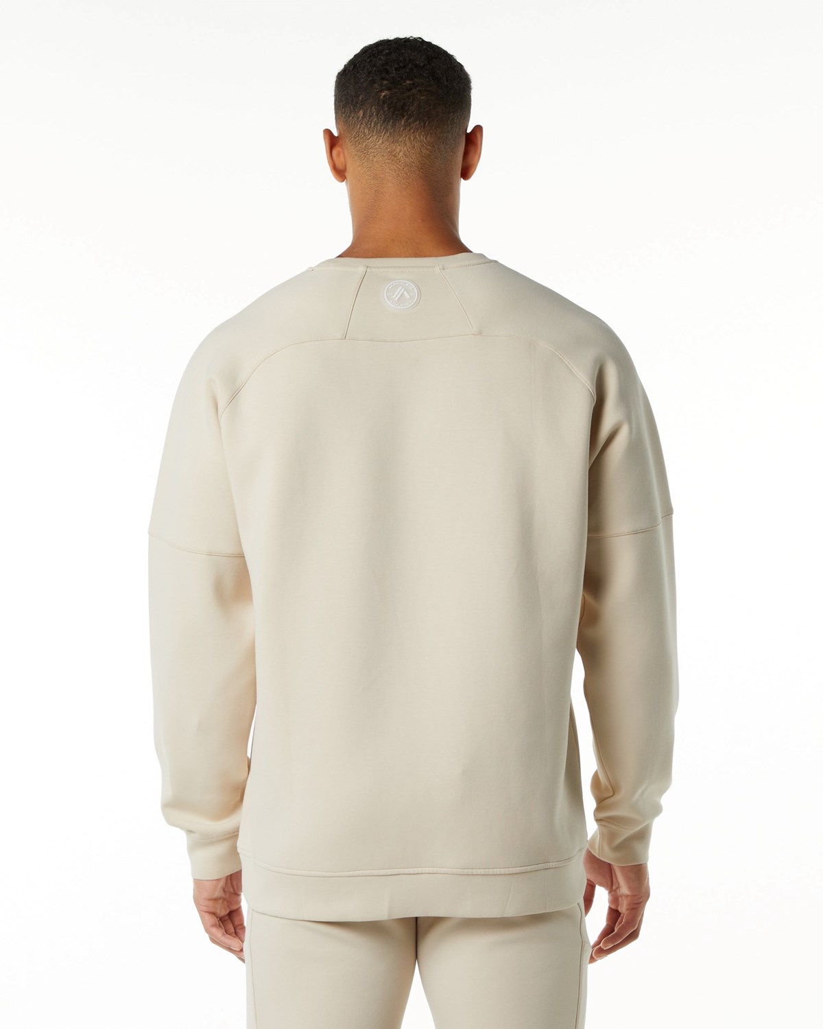 Alphalete Relaxed Interlock Knit Pullover Vanilla | BTCAN9034