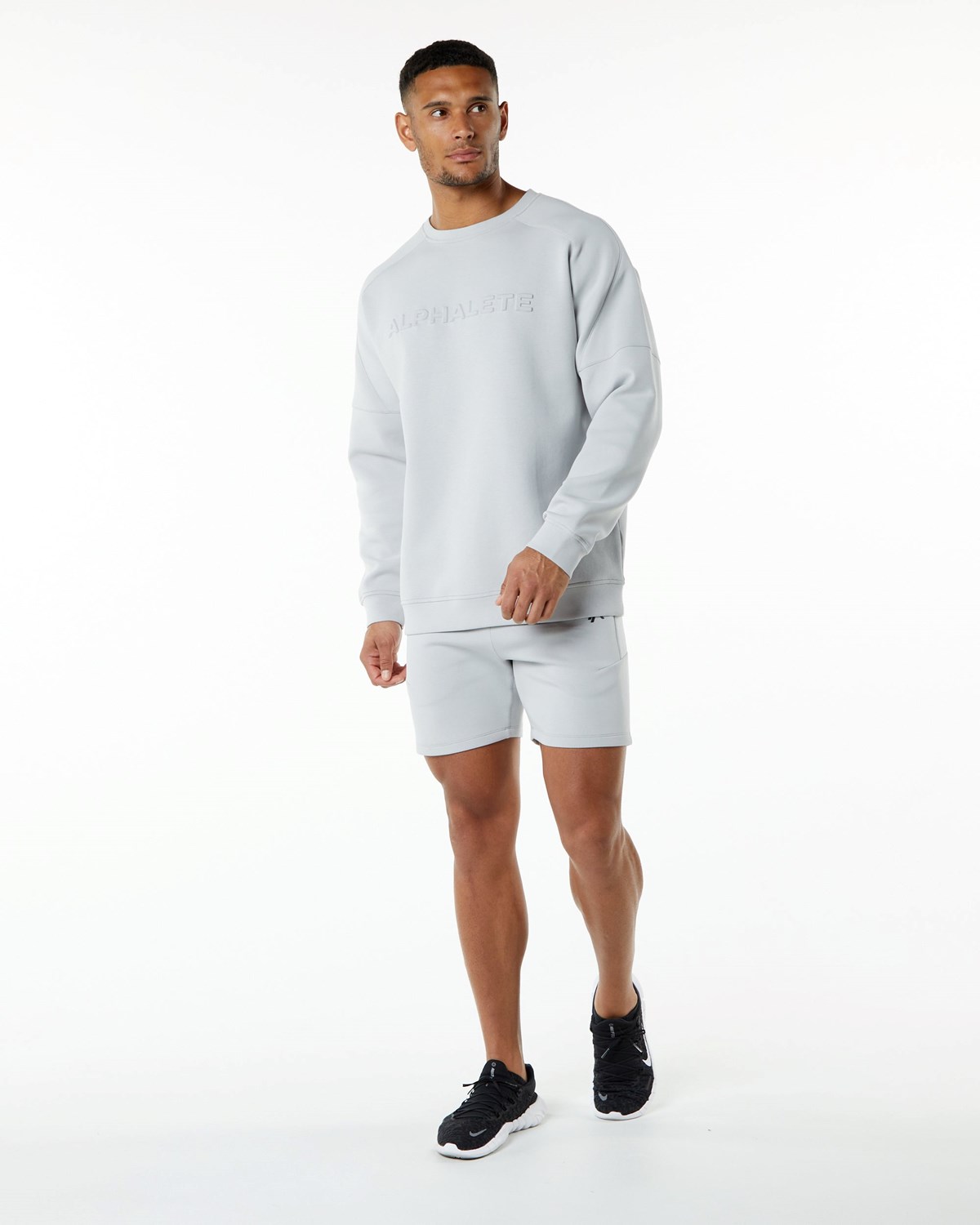 Alphalete Relaxed Interlock Knit Pullover Grå | GMPJB6729