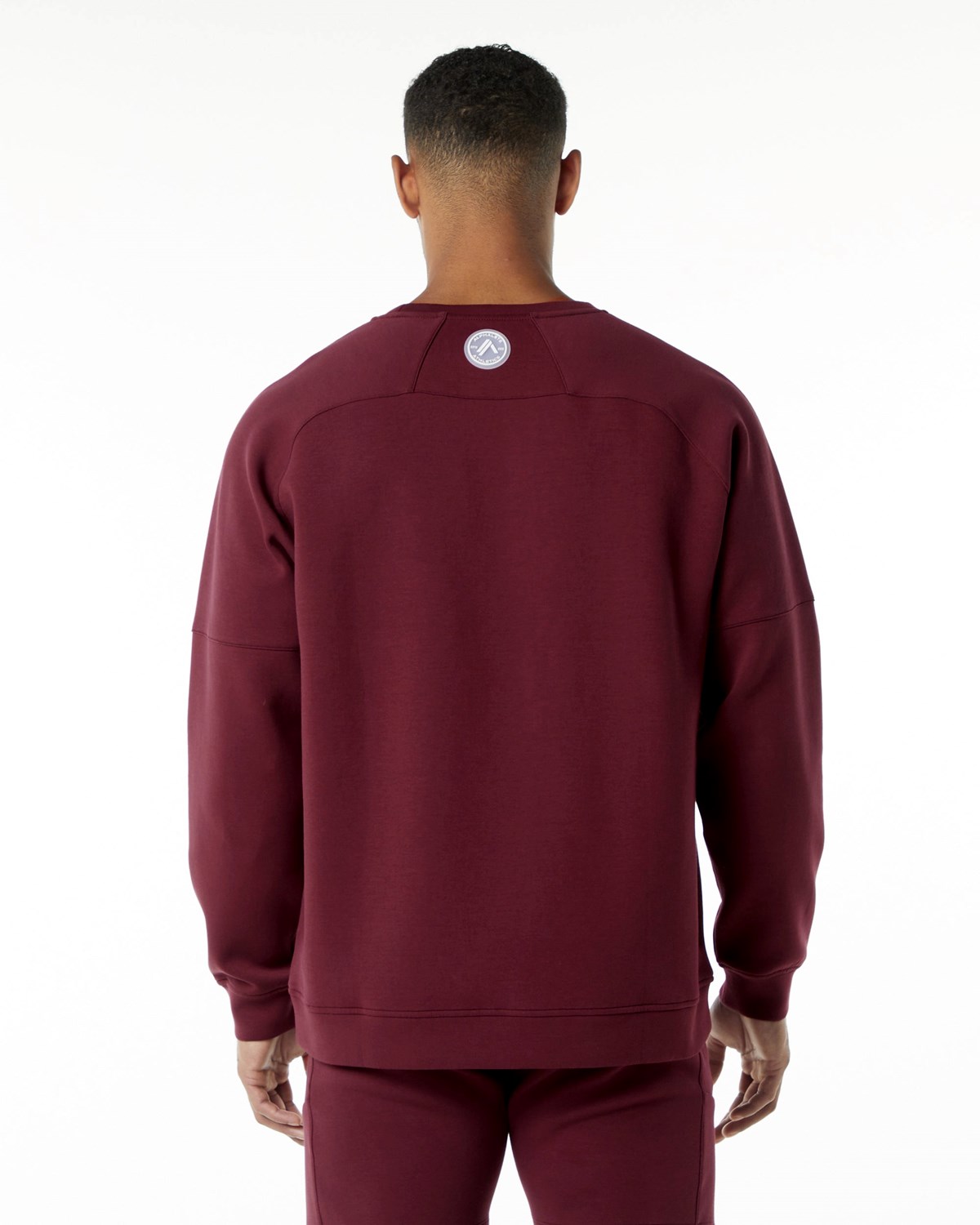 Alphalete Relaxed Interlock Knit Pullover Bordeaux | HBPRJ1928