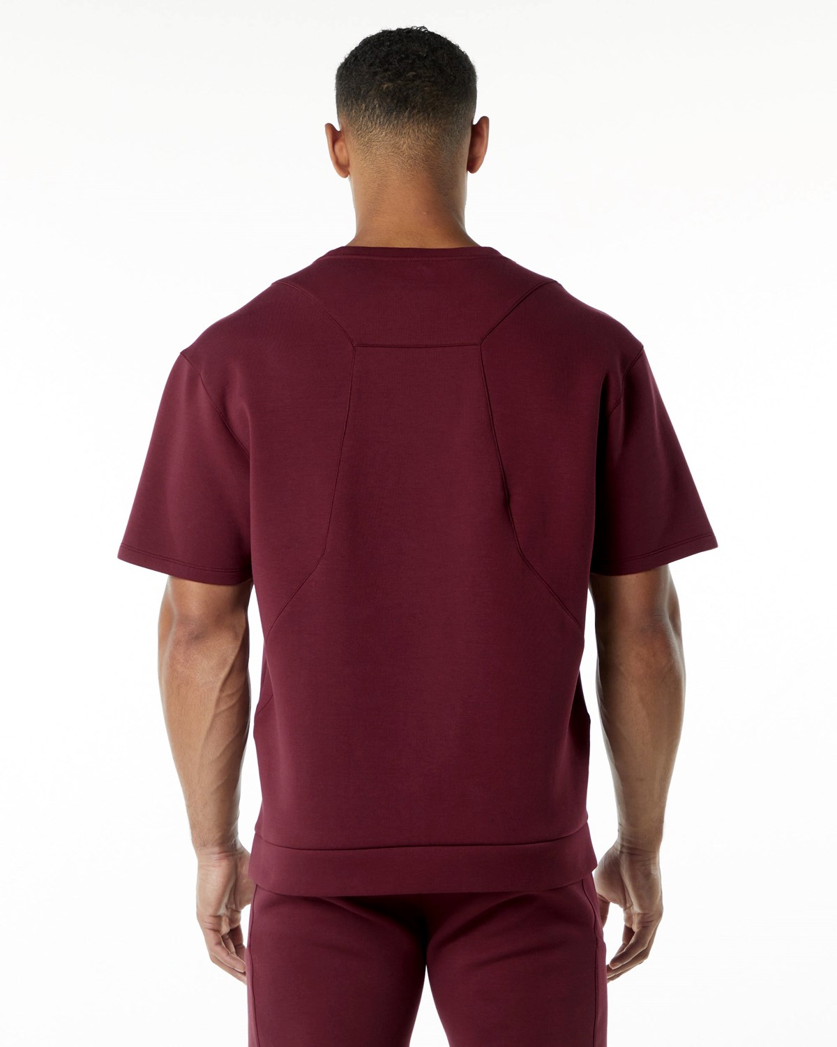 Alphalete Relaxed Interlock Knit Pullover Bordeaux | JKZYF5310