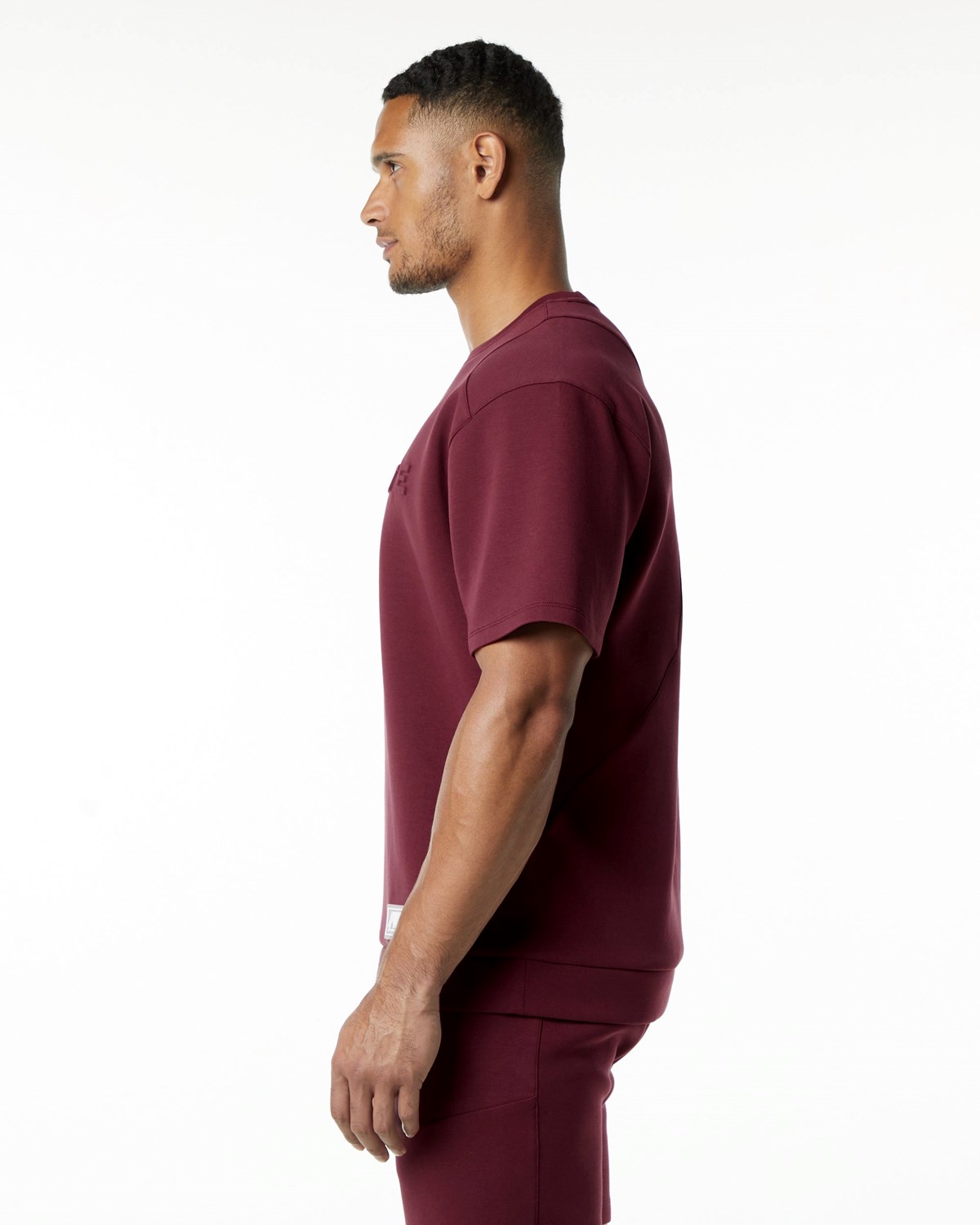 Alphalete Relaxed Interlock Knit Pullover Bordeaux | JKZYF5310