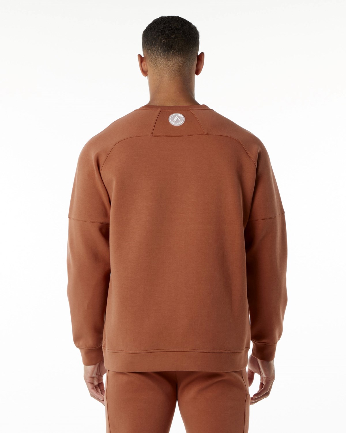 Alphalete Relaxed Interlock Knit Pullover Brick | TCYKX6820