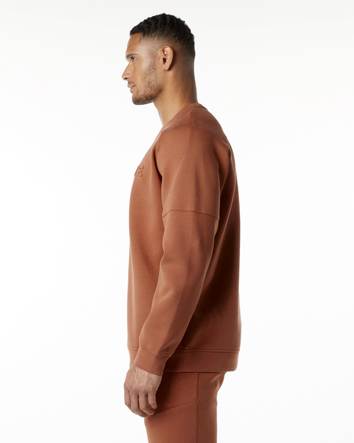 Alphalete Relaxed Interlock Knit Pullover Brick | TCYKX6820