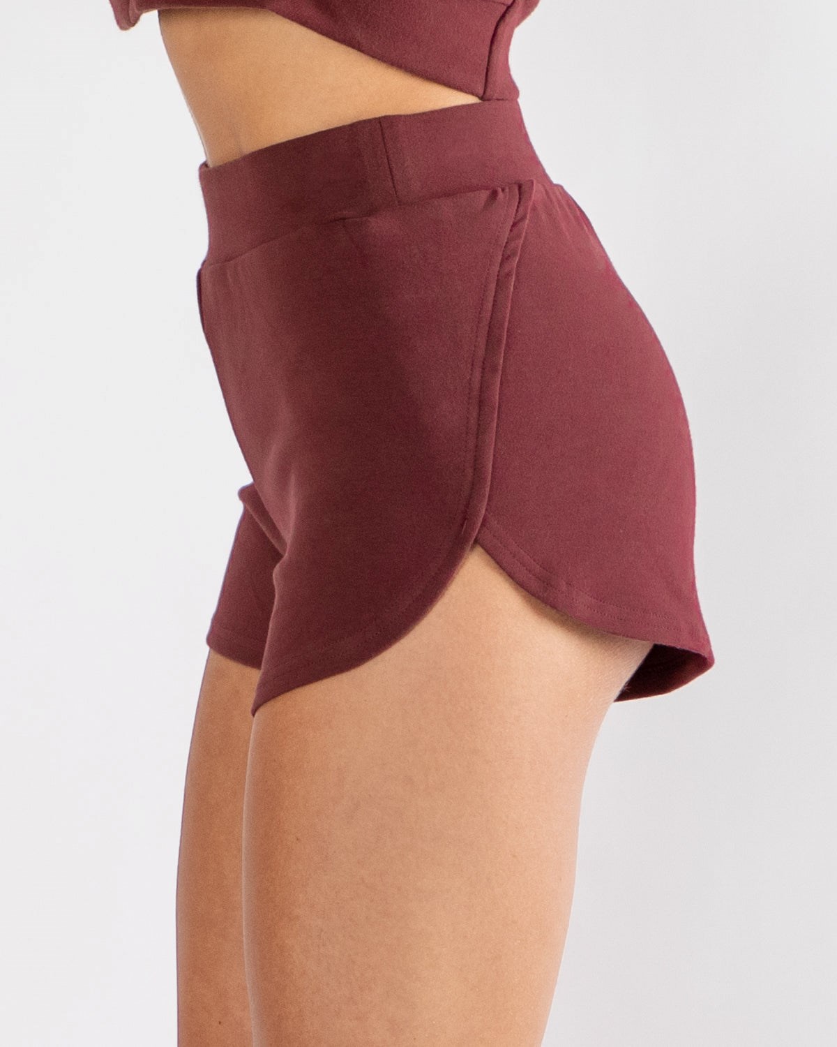 Alphalete Relaxed Single-Brushed High Slit Kort Mahogany | YNEFI2365