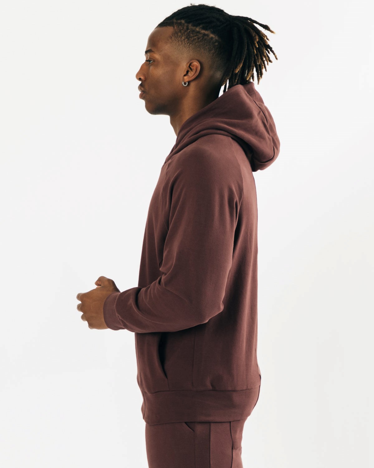 Alphalete Relaxed Single-Brushed Pullover Hoodie Mahogany | BLUFR0957