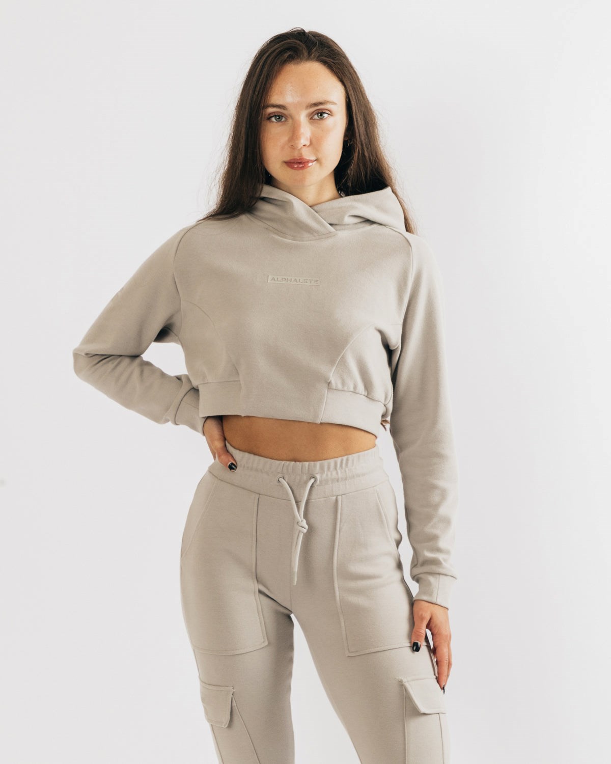 Alphalete Relaxed Single-Brushed Pullover Hoodie String | CABLI6027