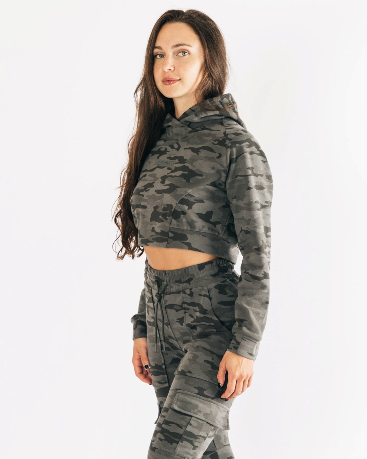 Alphalete Relaxed Single-Brushed Pullover Hoodie Camo | FSLYR1586