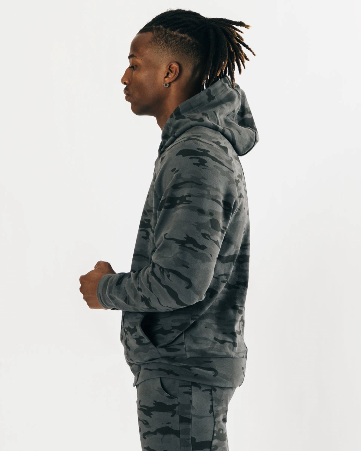 Alphalete Relaxed Single-Brushed Pullover Hoodie Camo | TXKSC0518