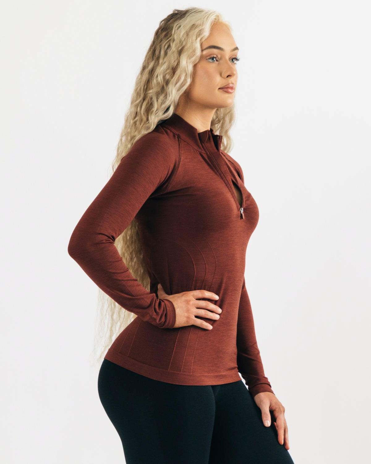 Alphalete Seamless Pullover Jacket Kobber | ISAWN5278