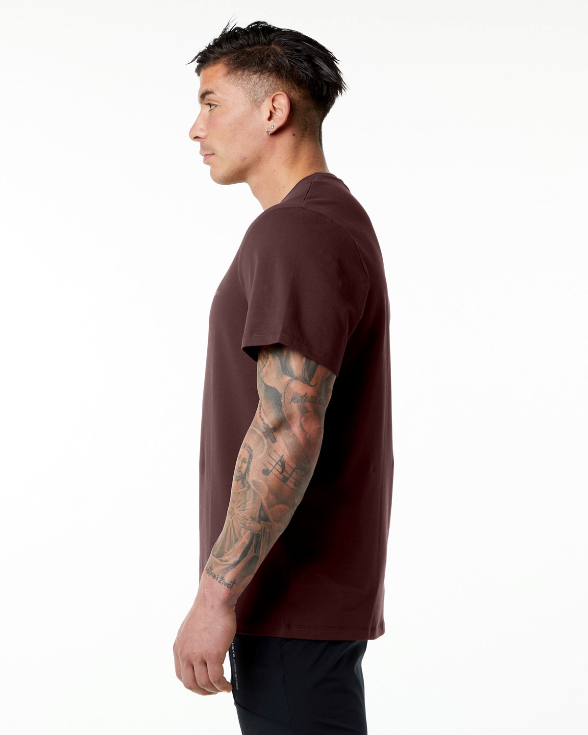 Alphalete Set-In Sleeve Tee Bordeaux | STJWY3815