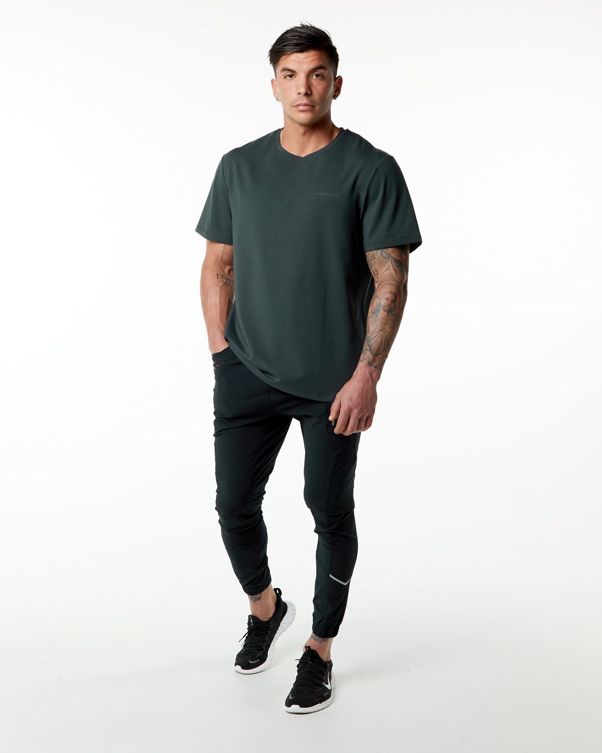 Alphalete Set-In Sleeve Tee Grøn | FTNRK5109