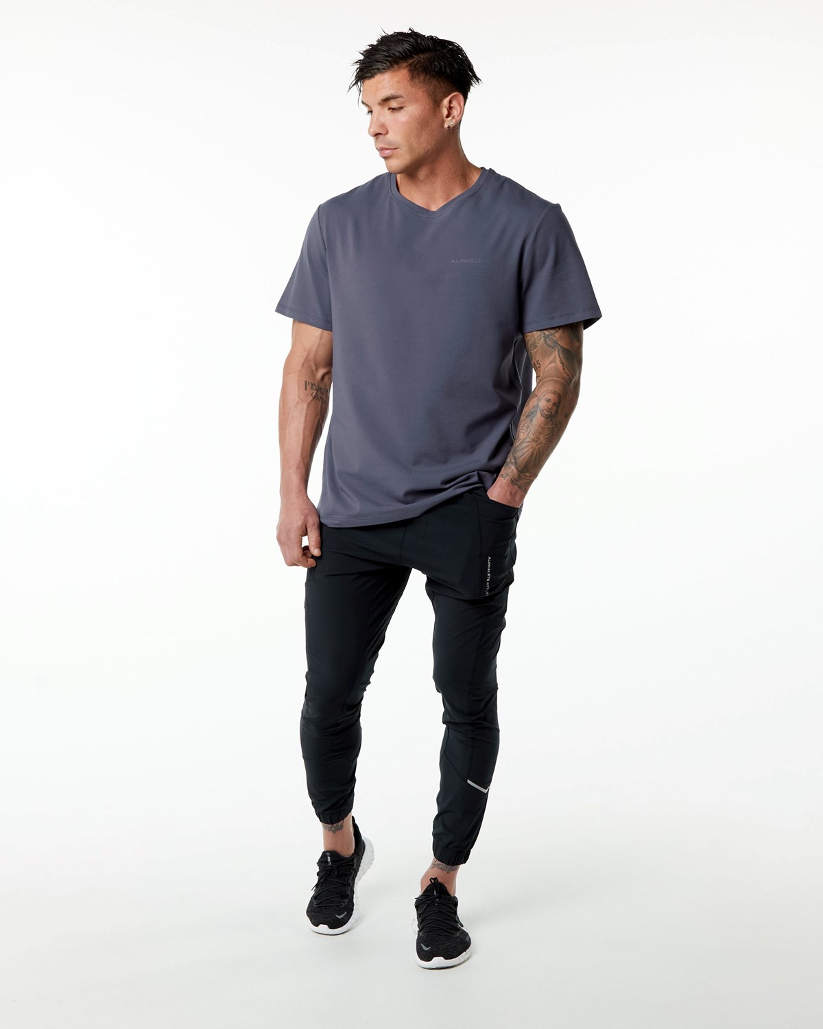 Alphalete Set-In Sleeve Tee Lilla | YHURK9328