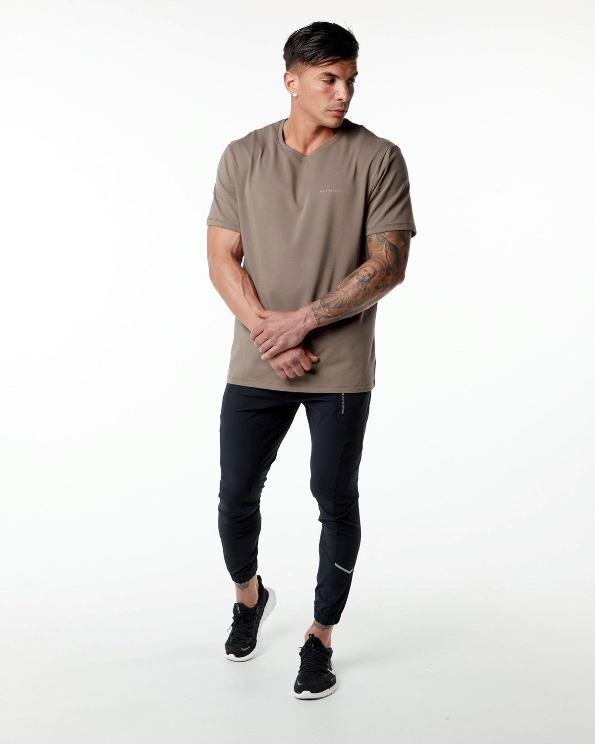 Alphalete Set-In Sleeve Tee Mocha | ALNJU2059