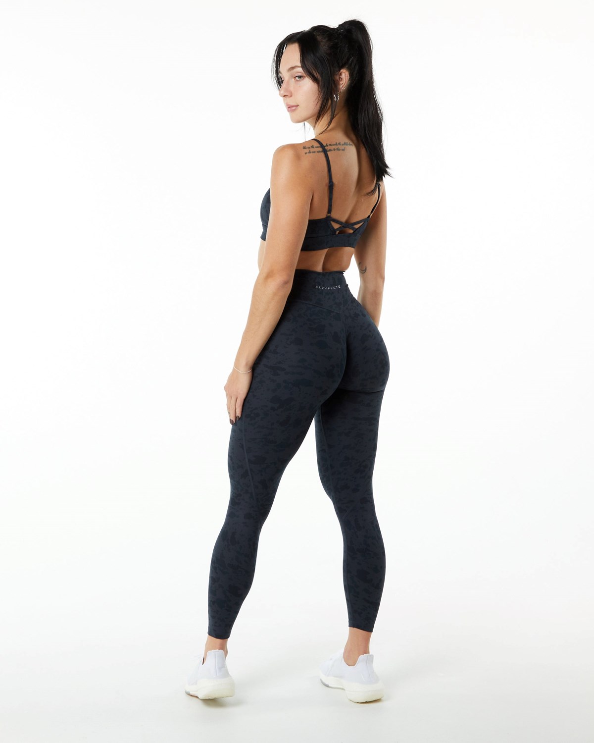 Alphalete Single Brushed Cross-Wrapped Legging Sort | WYJBD3781