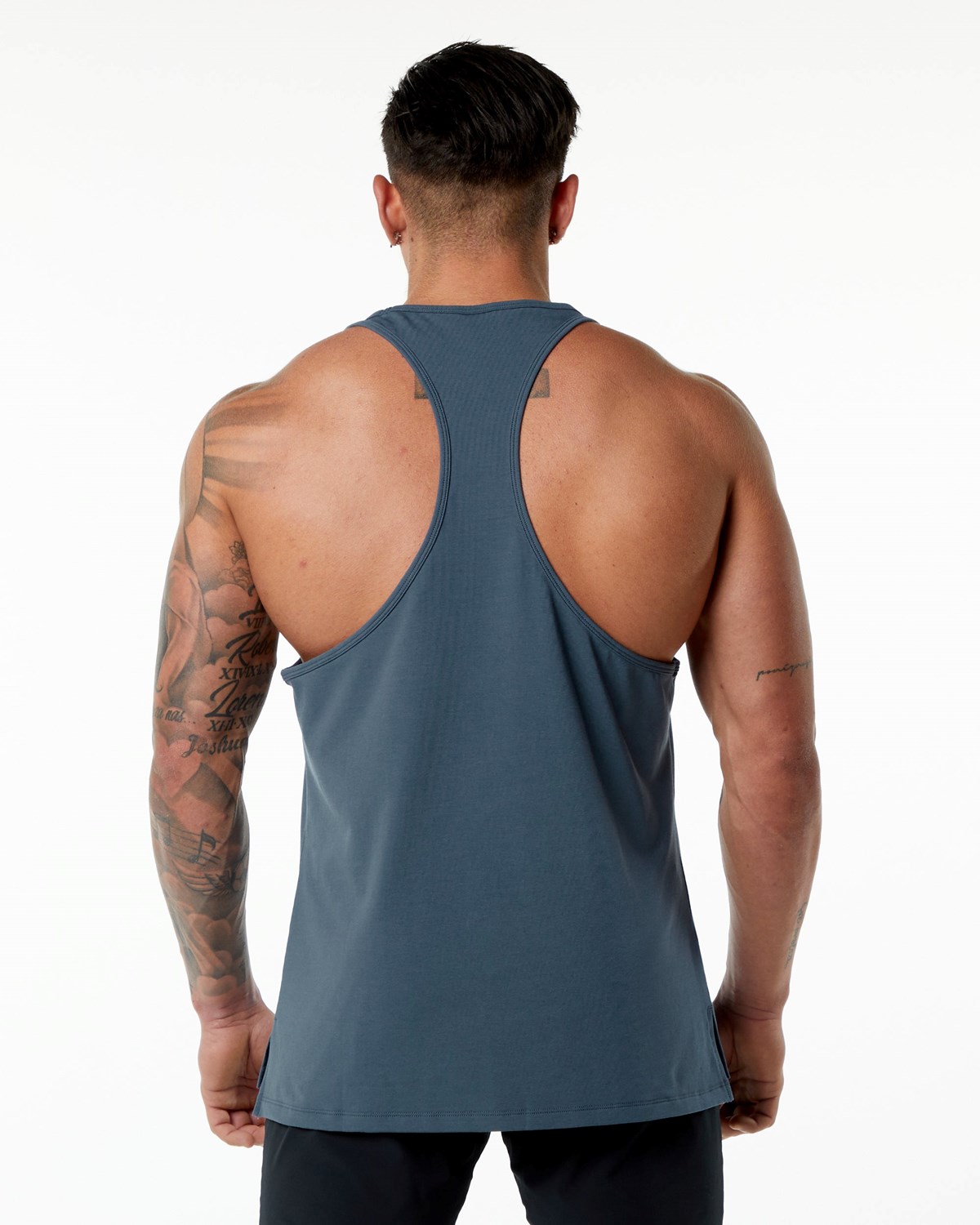 Alphalete Stepped Hem Stringer Blå | LROYG8295