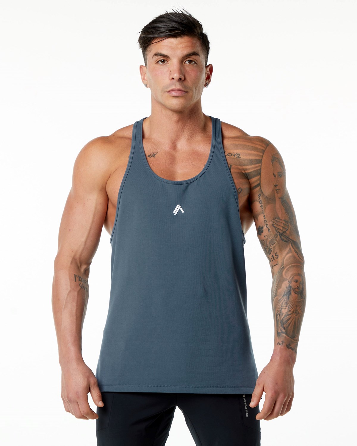 Alphalete Stepped Hem Stringer Blå | LROYG8295