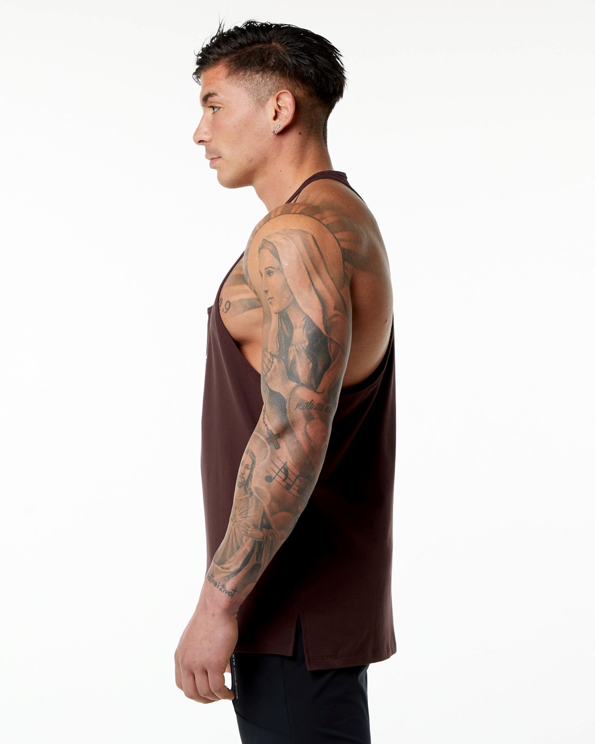 Alphalete Stepped Hem Stringer Bordeaux | JDLGU8265