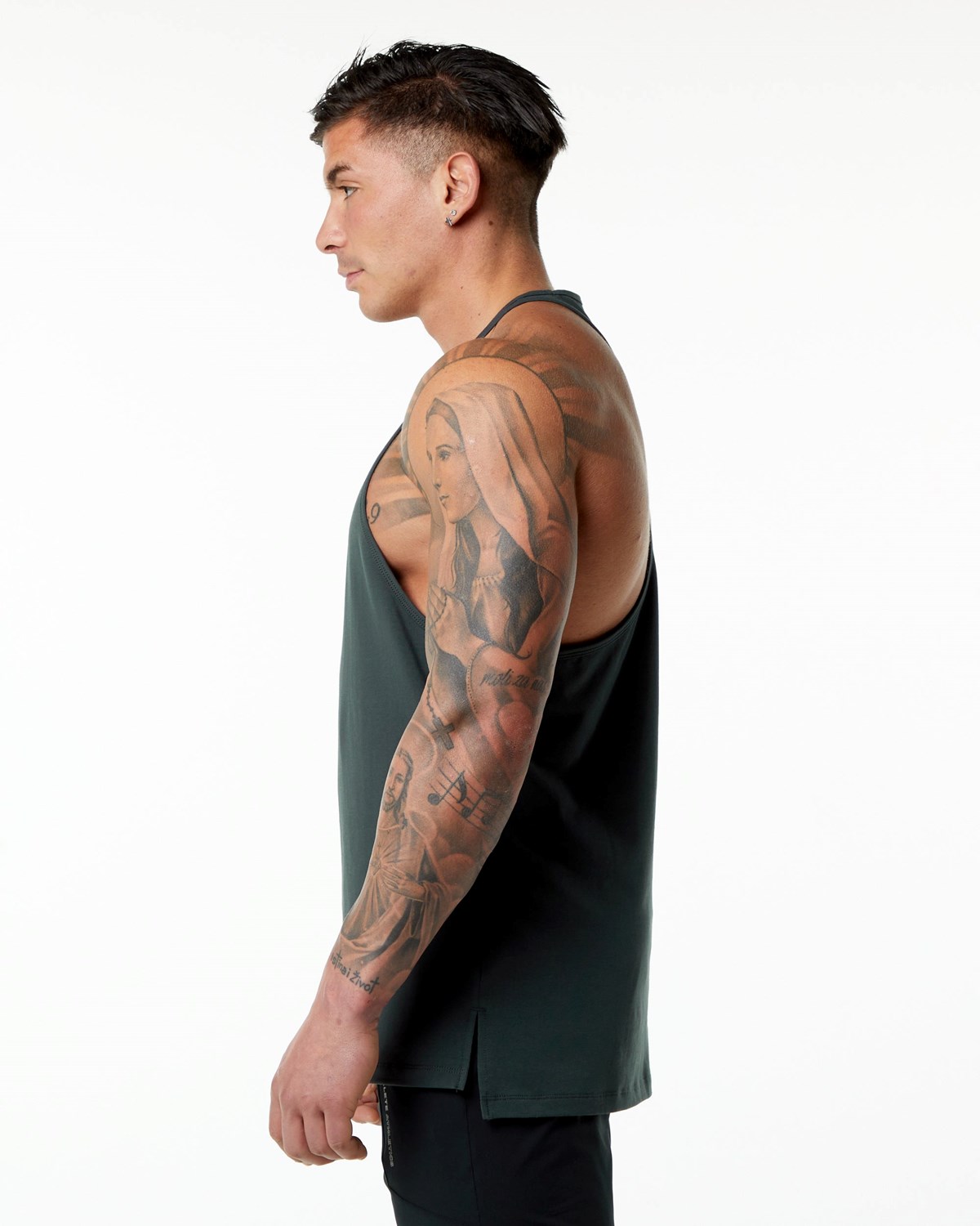 Alphalete Stepped Hem Stringer Grøn | FNADC8351