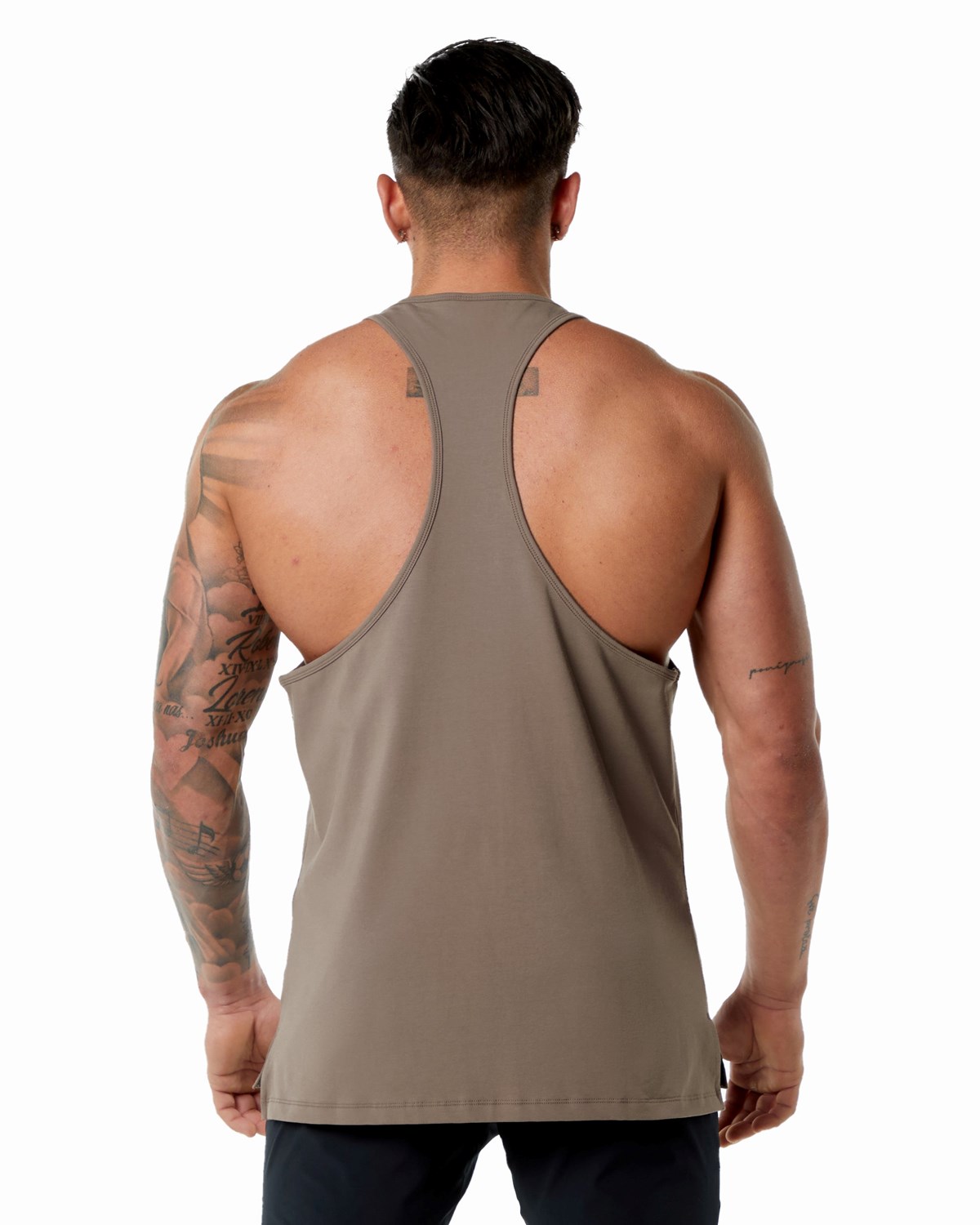 Alphalete Stepped Hem Stringer Mocha | UFIZP6127