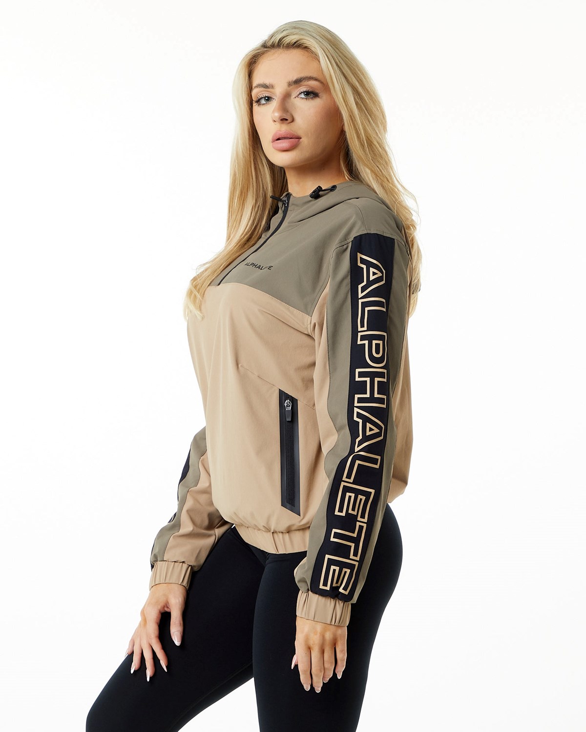 Alphalete Woven Performance Jacket Desert Safari | BQYJR7503