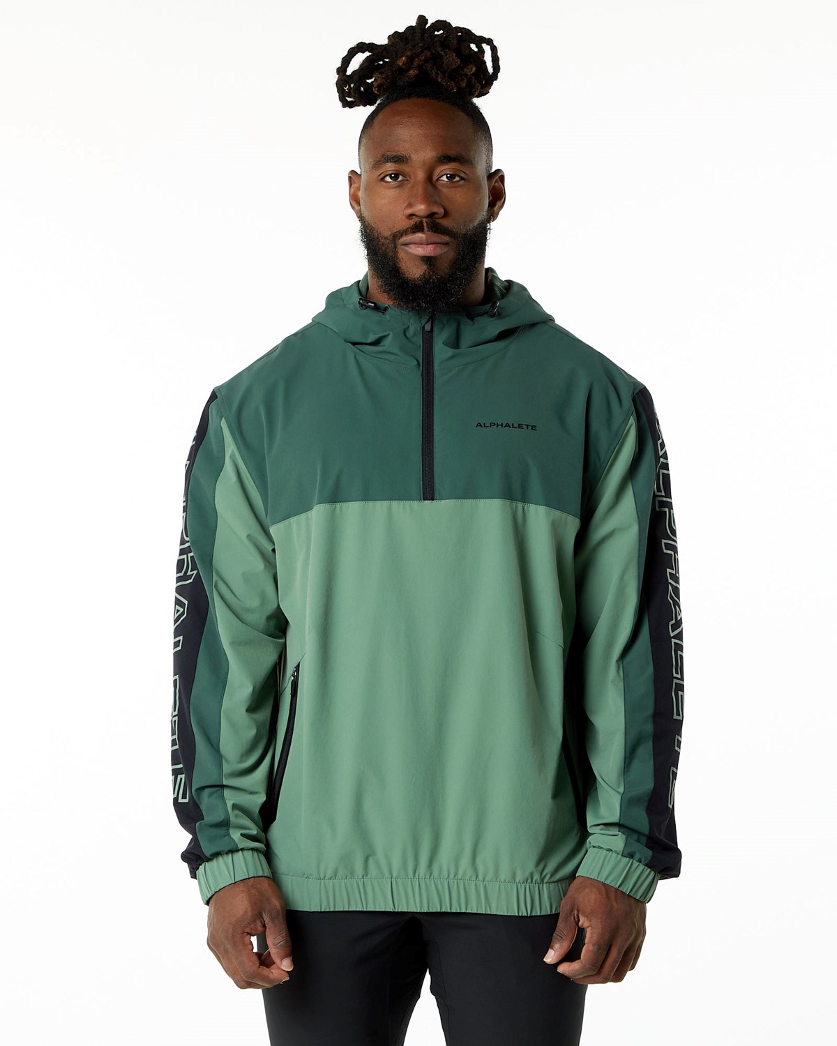 Alphalete Woven Performance Jacket Wild Sage | ISJLO7069