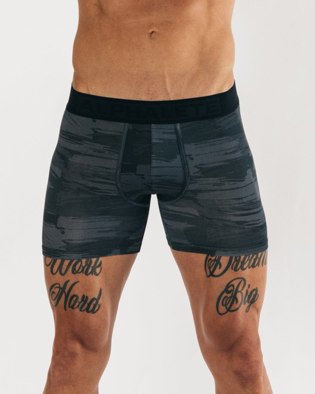 Alphalete Åndbar Modal Boxer Brief Sort Camo | HGNAF5980